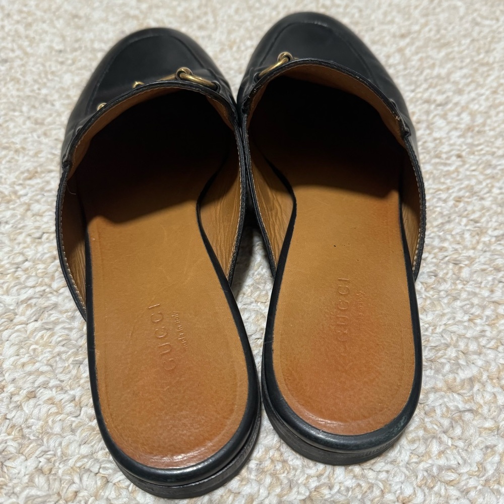 AUTHENTIC Gucci WOMEN'S PRINCETOWN LEATHER SLIPPER mule slide loafers size 40 - Picture 3 of 9